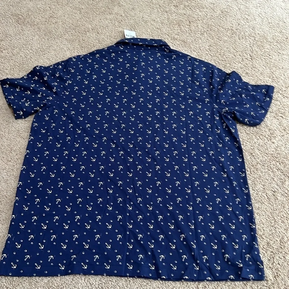 New!Polo Ralph Lauren men’s large navy anchor print polo.
